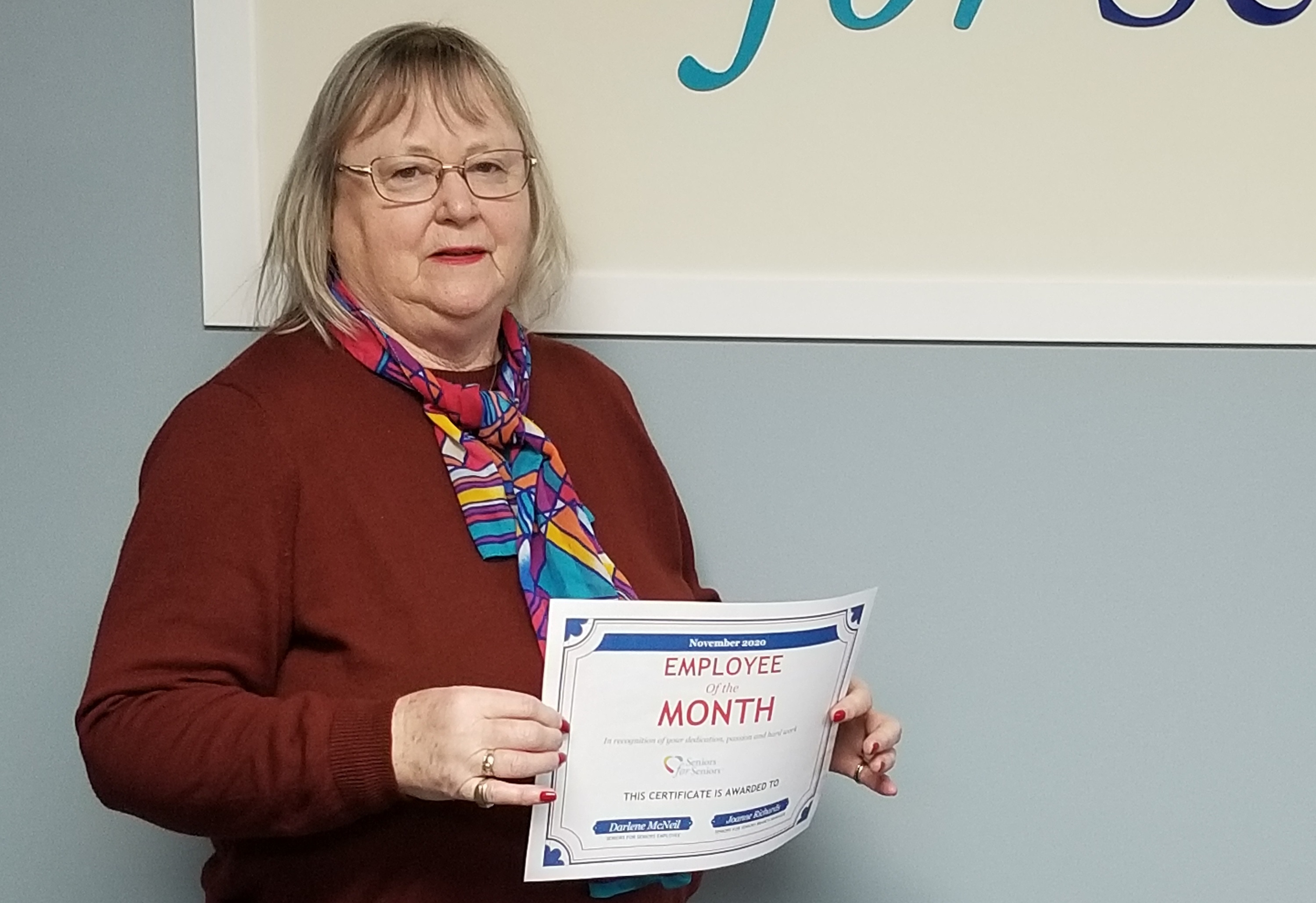 Image: Darlene is our newest Employee of the Month!