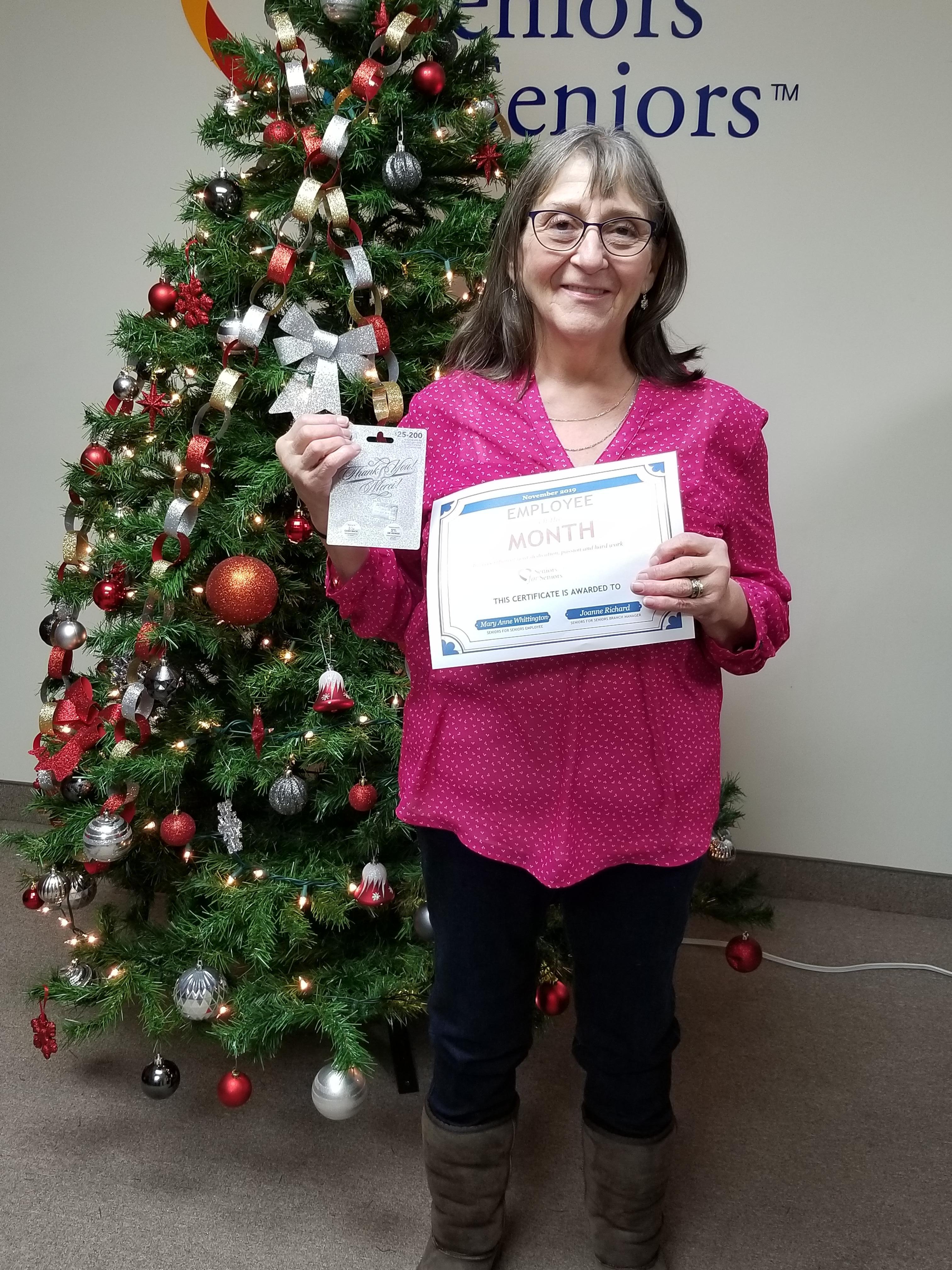 Image: Mary Anne is our November Employee of the Month!